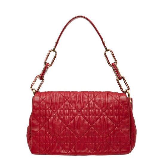 Christian Dior Red Color Leather Handbag Shoulder Bag Leather