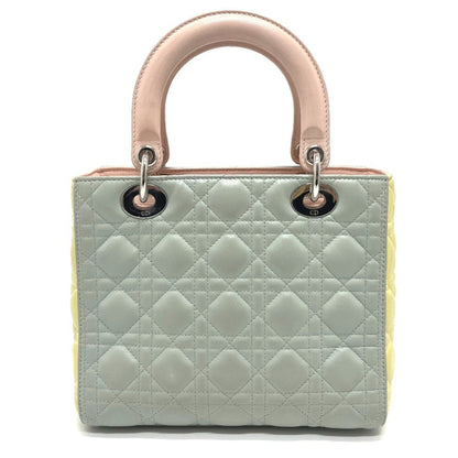 Christian Dior Blue Pink Yellow Leather Handbag Shoulder Bag