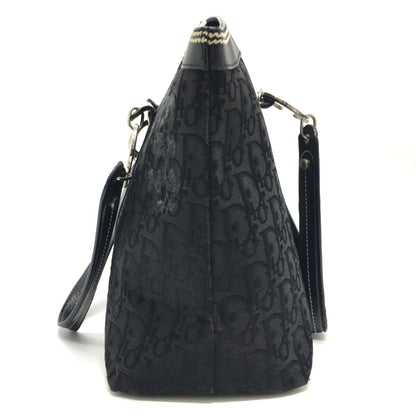 Christian Dior Black Canvas Leather Tote Bag