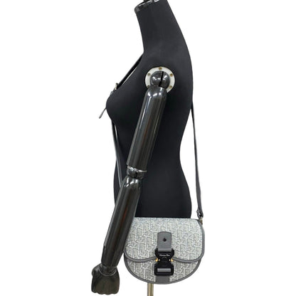 Christian Dior Gray Canvas Leather Shoulder Bag