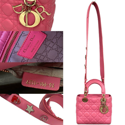 Christian Dior Pink Leather Handbag Shoulder Bag Style 3
