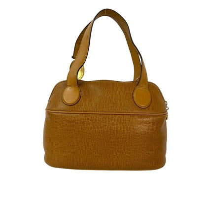 Christian Dior Brown Leather Boston Bag Handbag Shoulder Bag