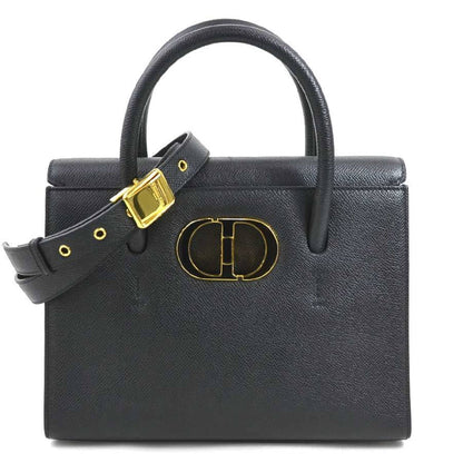 Christian Dior Black Leather Handbag Shoulder Bag Style 6