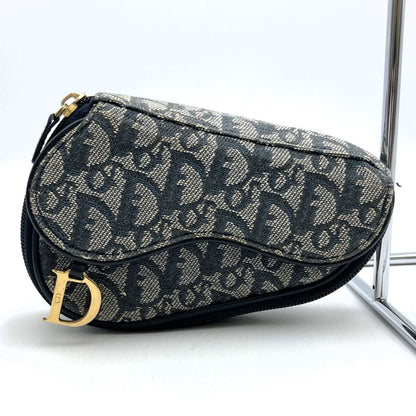 Christian Dior Navy Canvas Pouch