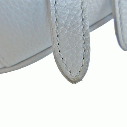 Christian Dior Light Gray Leather Saddle Bag Sling Bag