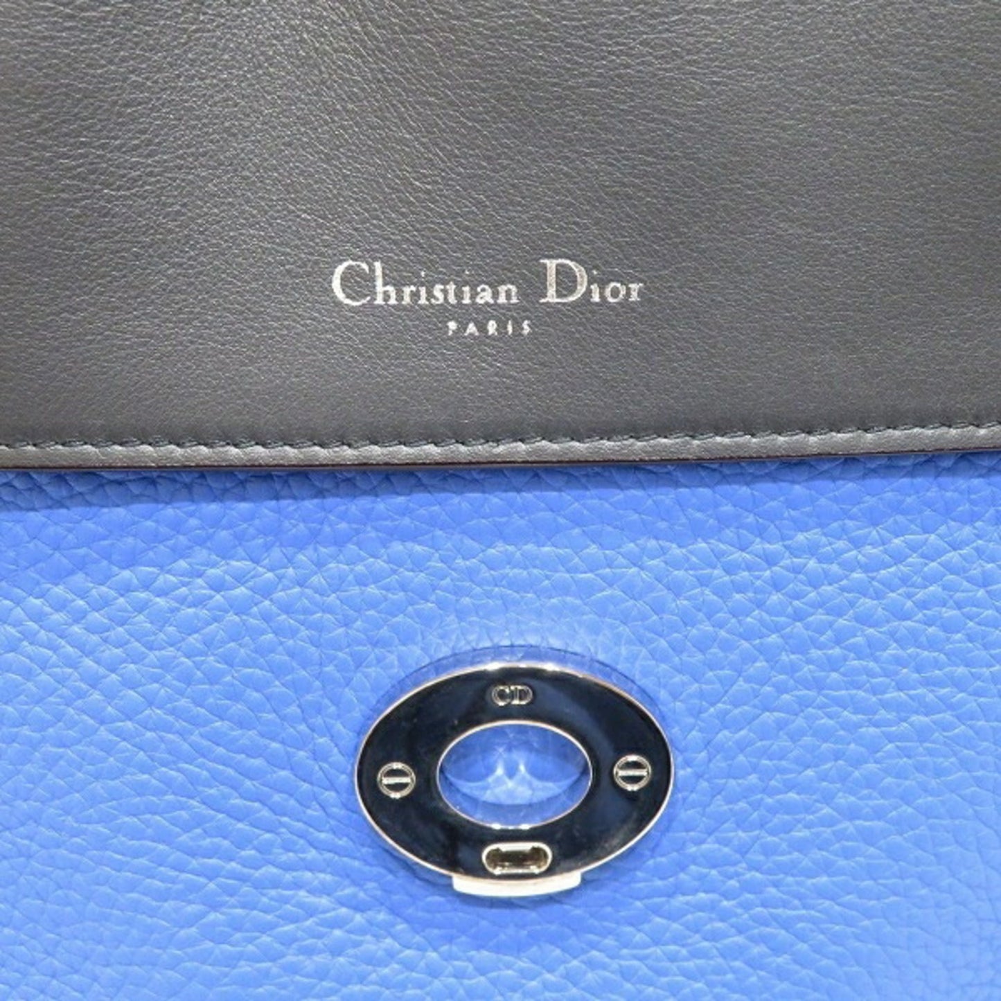 Christian Dior Blue Leather Handbag Shoulder Bag
