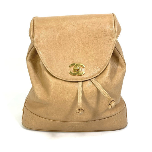 Chanel backpack bag with pouch bag turnlock Backpack Beige