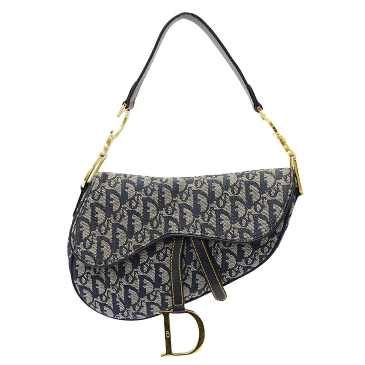 Christian Dior Blue Jacquard Shoulder Bag