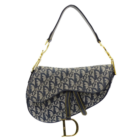 Christian Dior Blue Jacquard Shoulder Bag