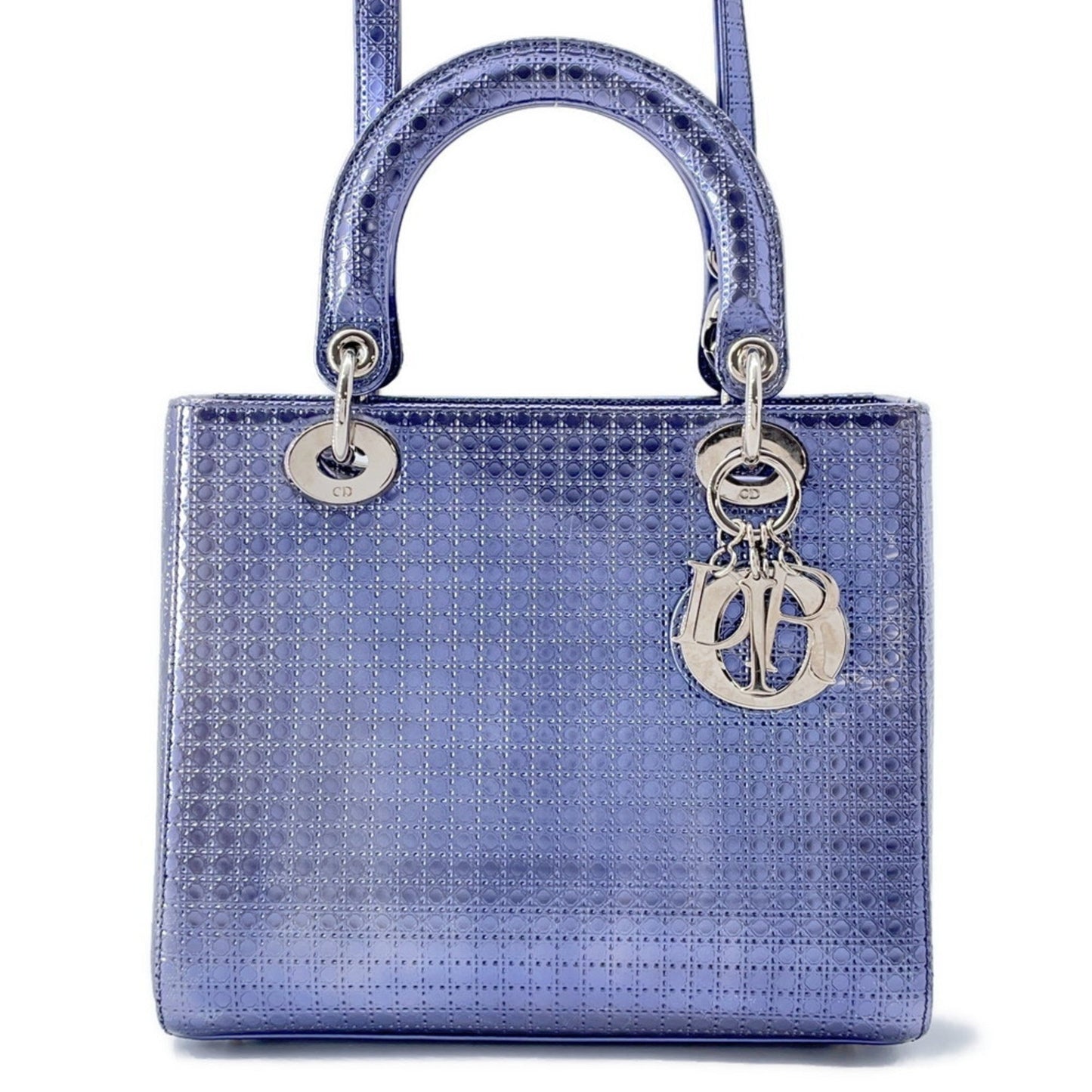 Christian Dior Metallic Purple Leather Handbag