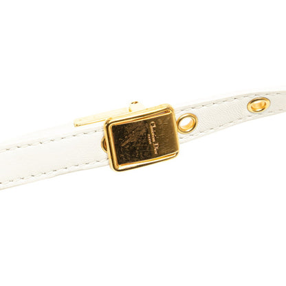 Christian Dior White Leather Shoulder Bag Leather