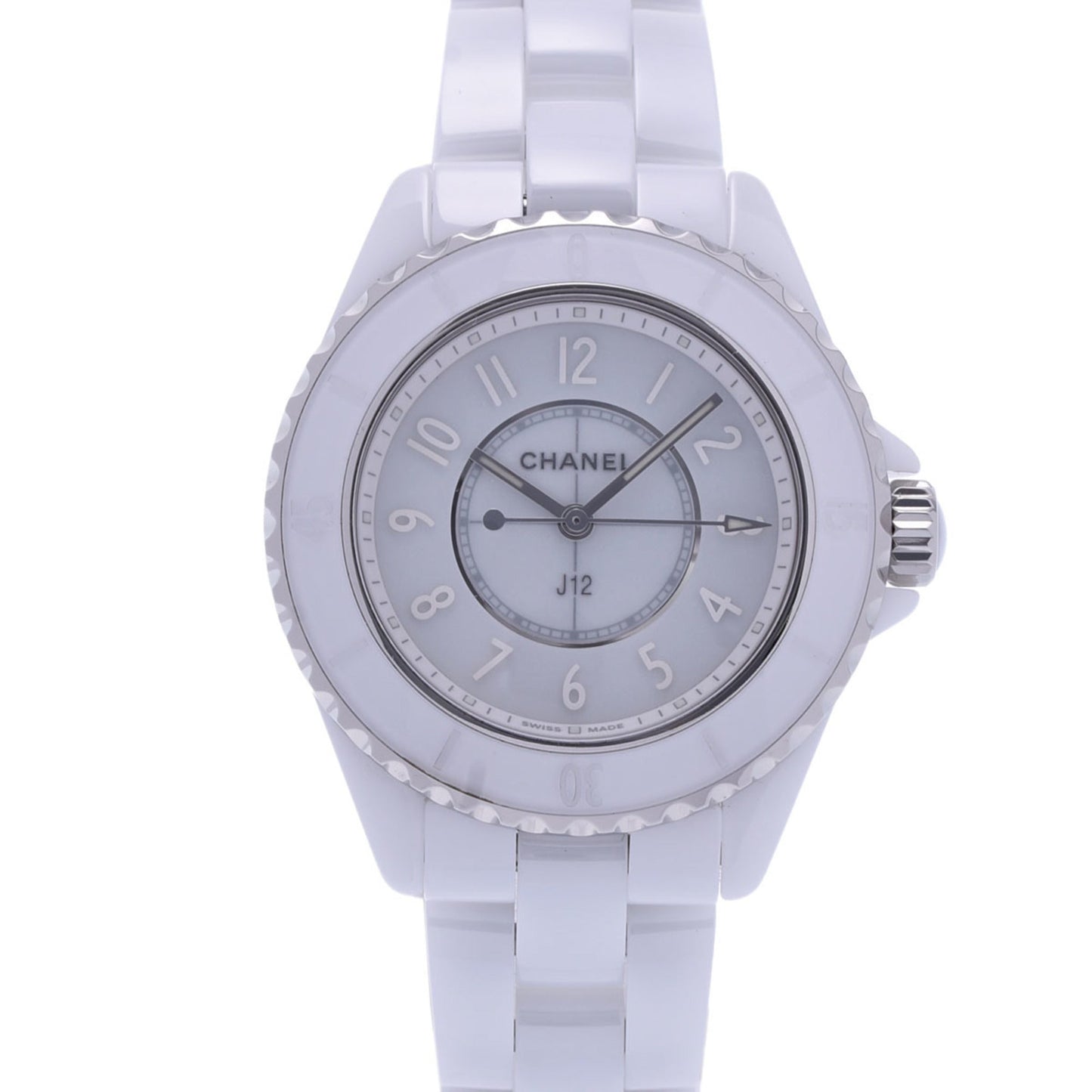 Chanel J12 Phantom 33mm H6345 Women's White Ceramic/SS Watch Quartz Dial