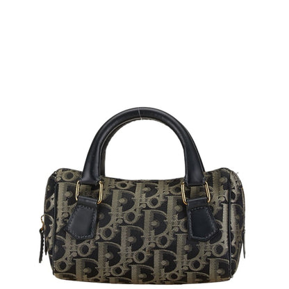 Christian Dior Navy Canvas Leather Handbag
