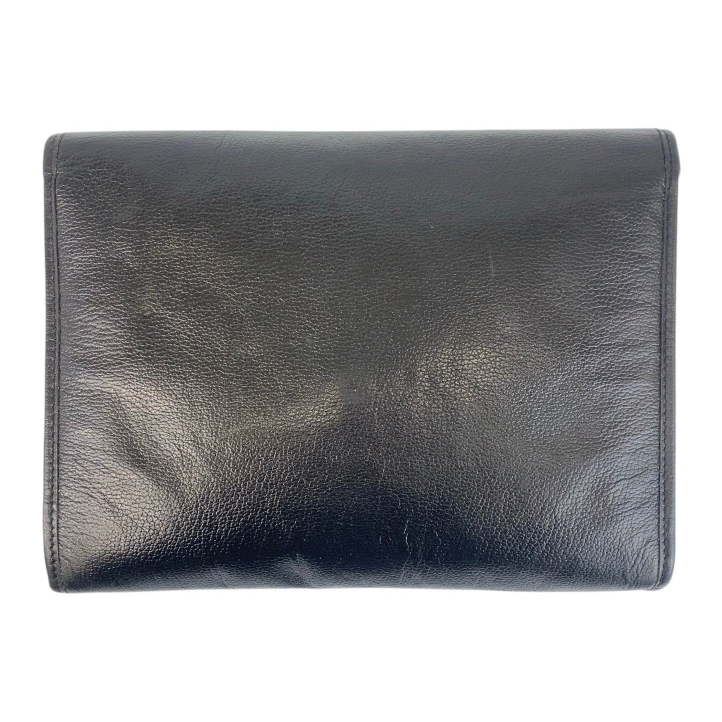 Christian Dior Black Leather Clutch Bag Shoulder Bag Leather