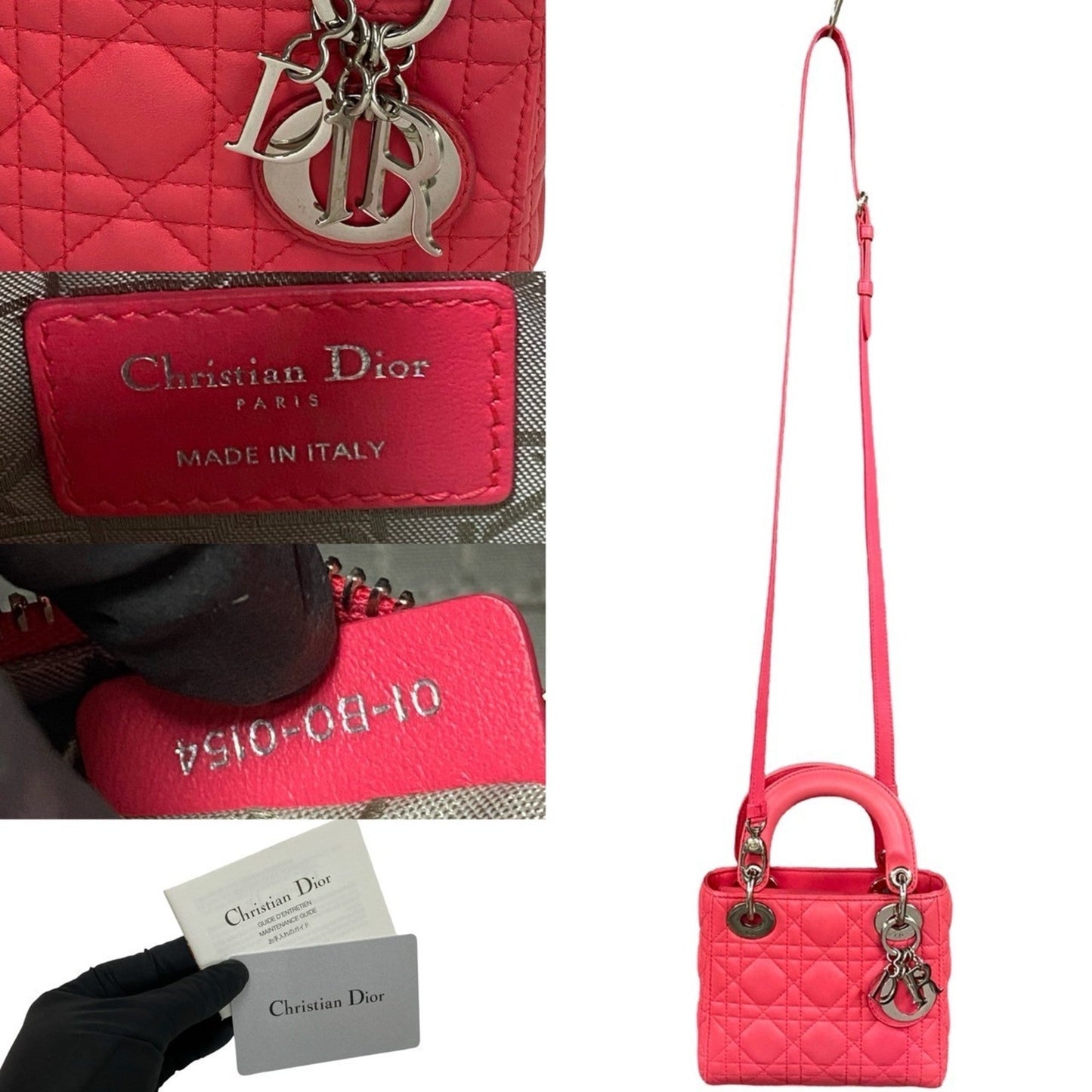 Christian Dior Pink Leather Handbag Shoulder Bag Style 5