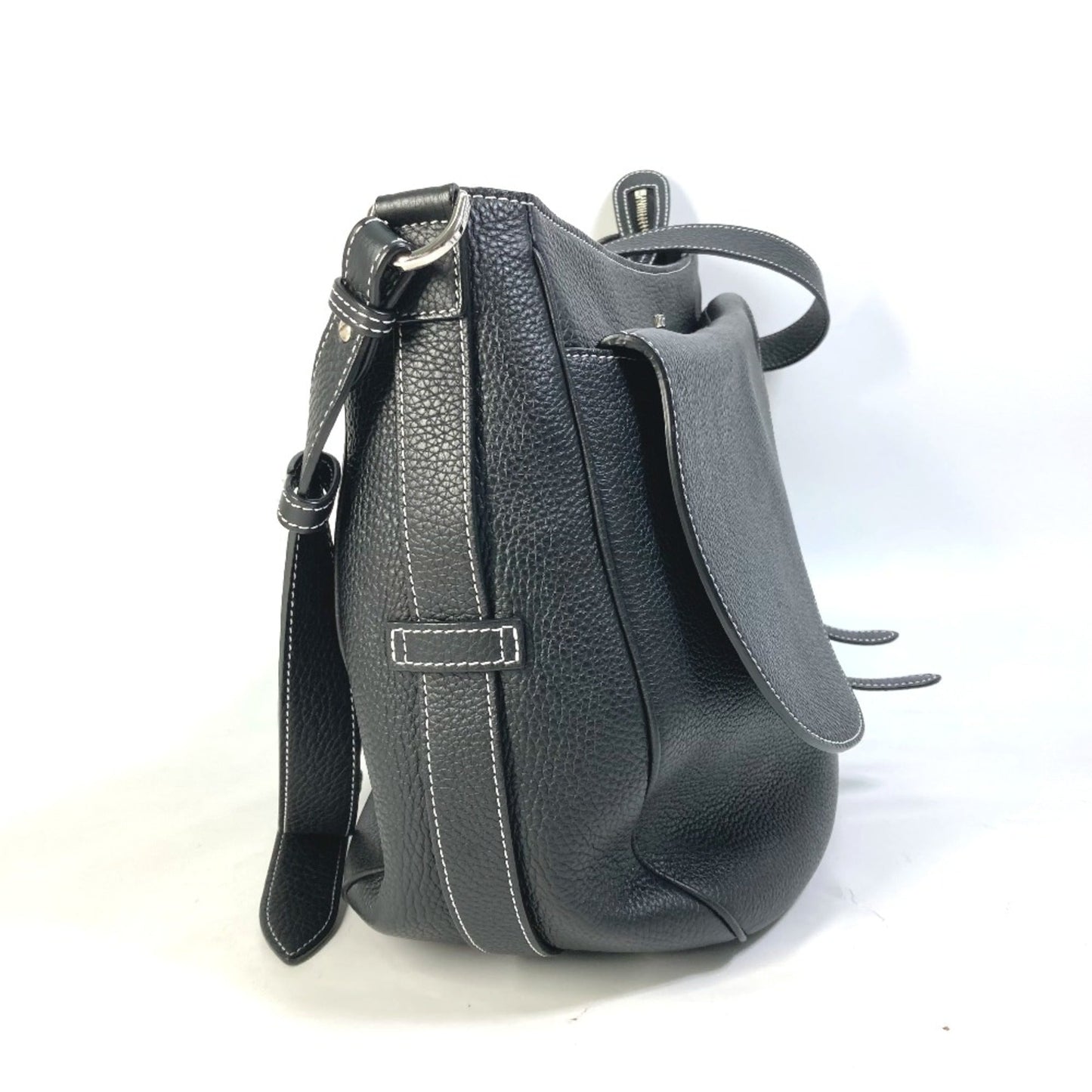 Christian Dior Black Leather Shoulder Bag Style 47