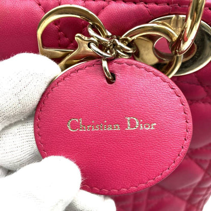 Christian Dior Pink Leather Handbag Shoulder Bag Style 2