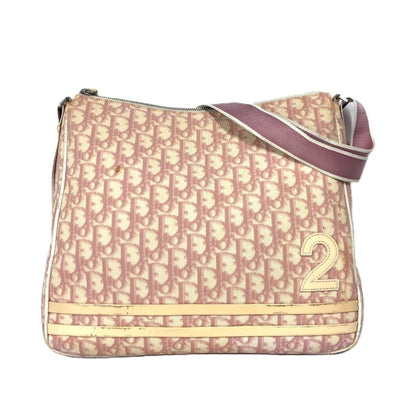 Christian Dior Trotter Pink White Pvc Leather Shoulder Bag
