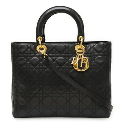 Christian Dior Black Leather Handbag Tote Bag Style 3