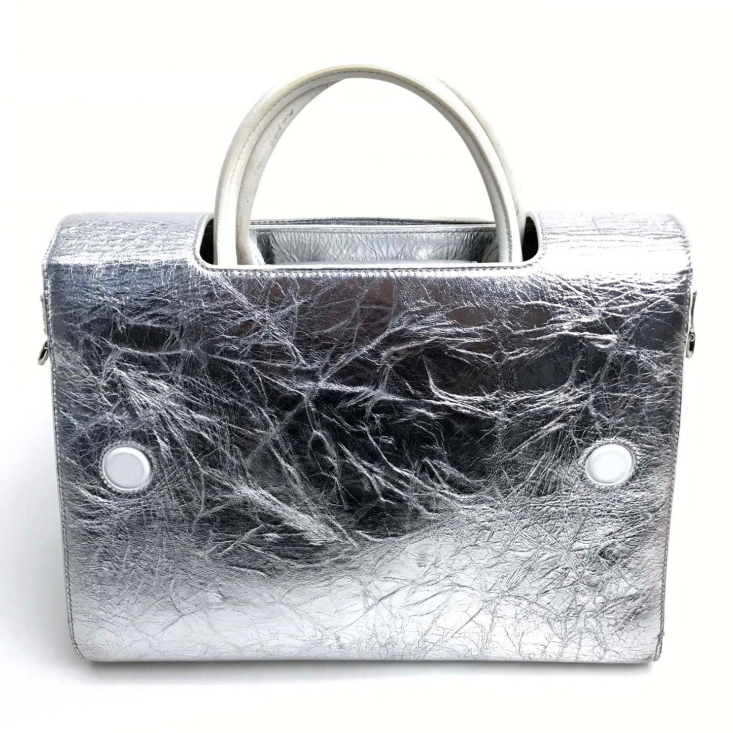Christian Dior Silver Leather Handbag Leather