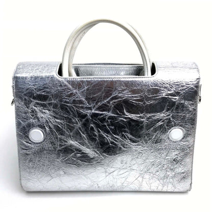 Christian Dior Silver Leather Handbag Leather