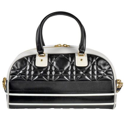 Christian Dior Black White Leather Handbag Style 4