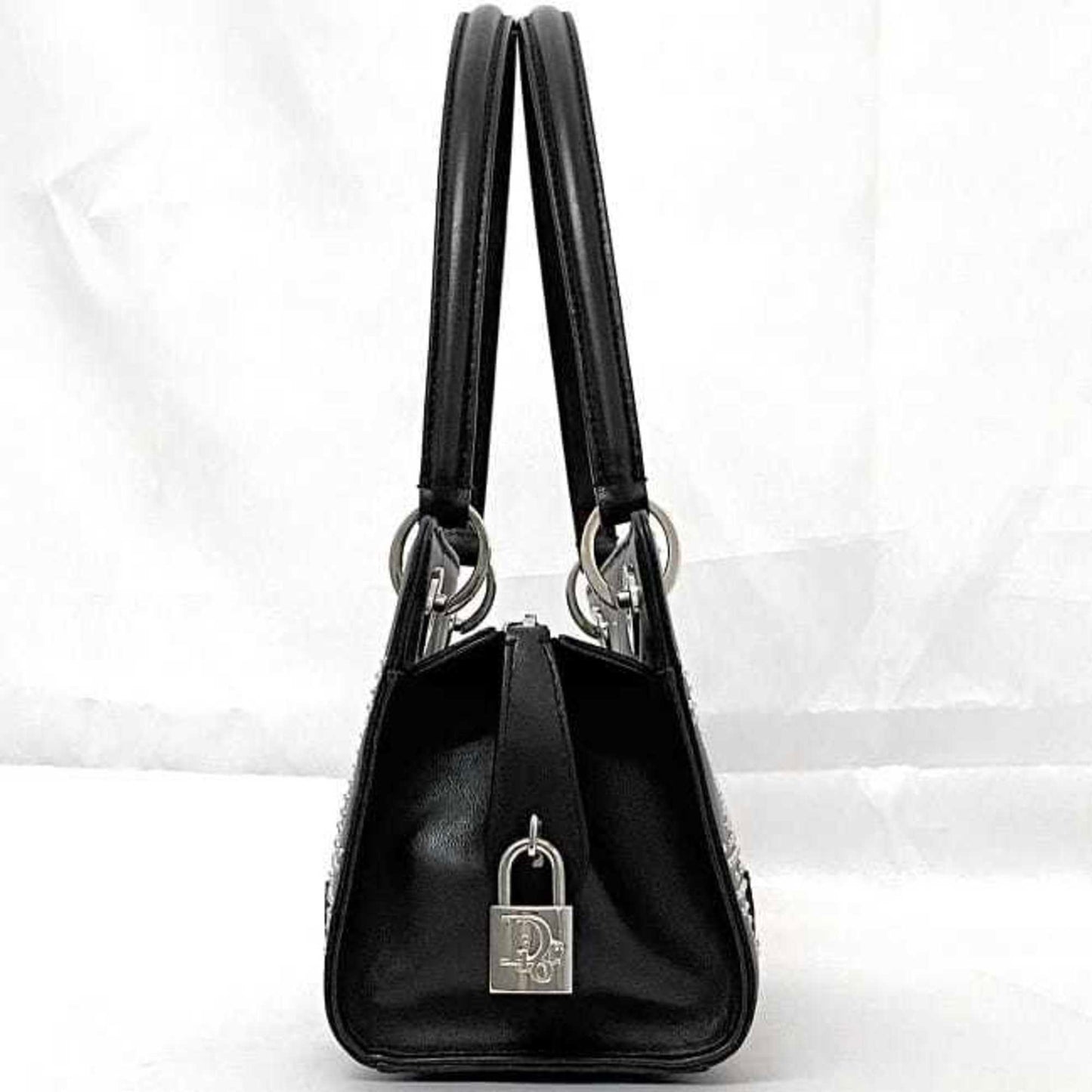 Christian Dior Black Leather Handbag Shoulder Bag Style 10