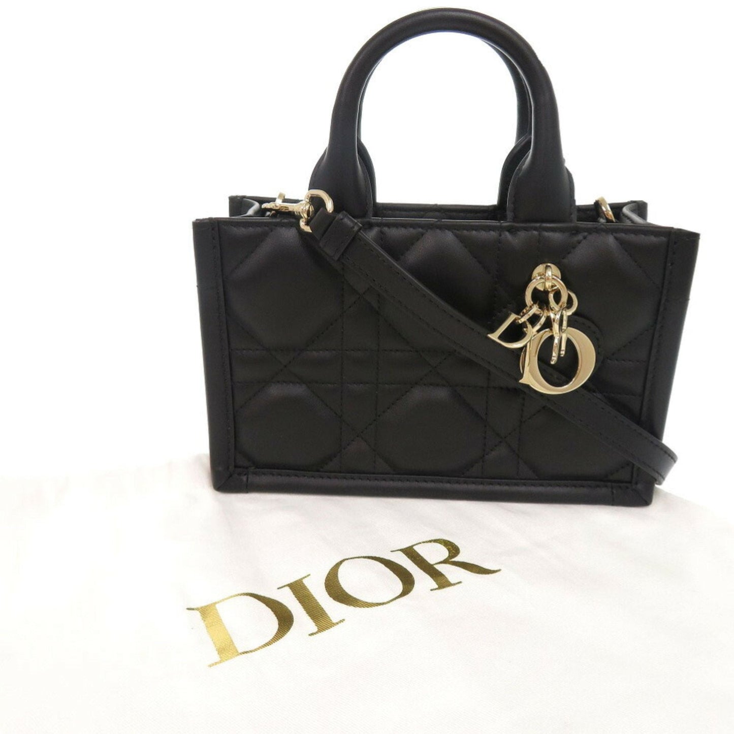 Christian Dior Black Leather Handbag Shoulder Bag Style 3