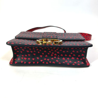 Christian Dior Black Red Color Leather Shoulder Bag