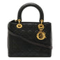 Christian Dior Black Leather Handbag Tote Bag Style 4