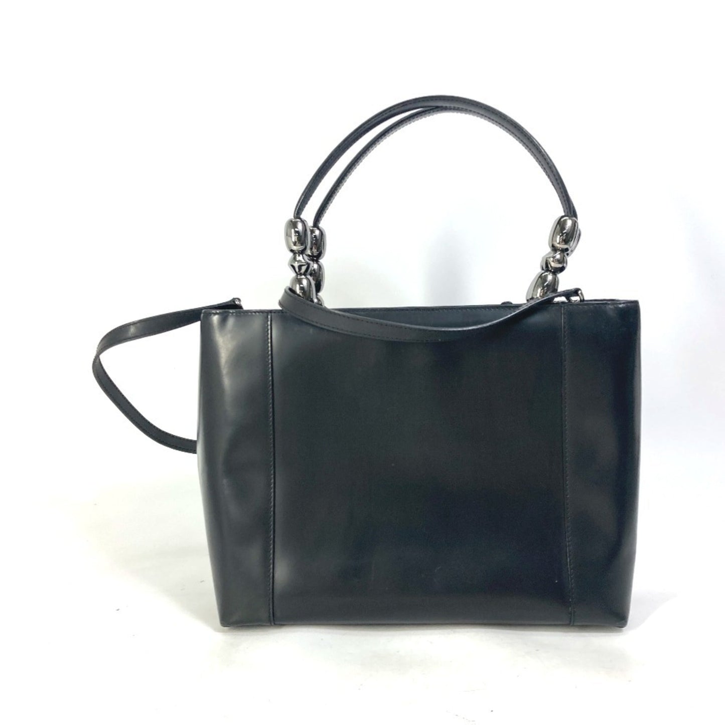 Christian Dior Black Leather Handbag Shoulder Bag Tote Bag