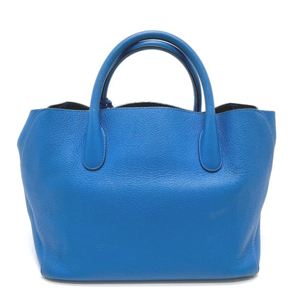 Christian Dior Blue Leather Handbag Shoulder Bag Tote Bag