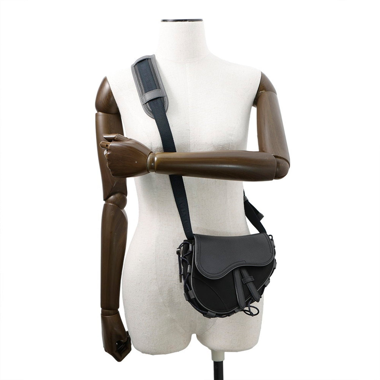 Christian Dior Black Fabric Leather Shoulder Bag
