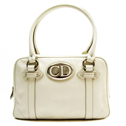 Christian Dior Ivory Leather Handbag Leather