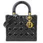 Christian Dior Black Patent Leather Handbag Shoulder Bag Leather
