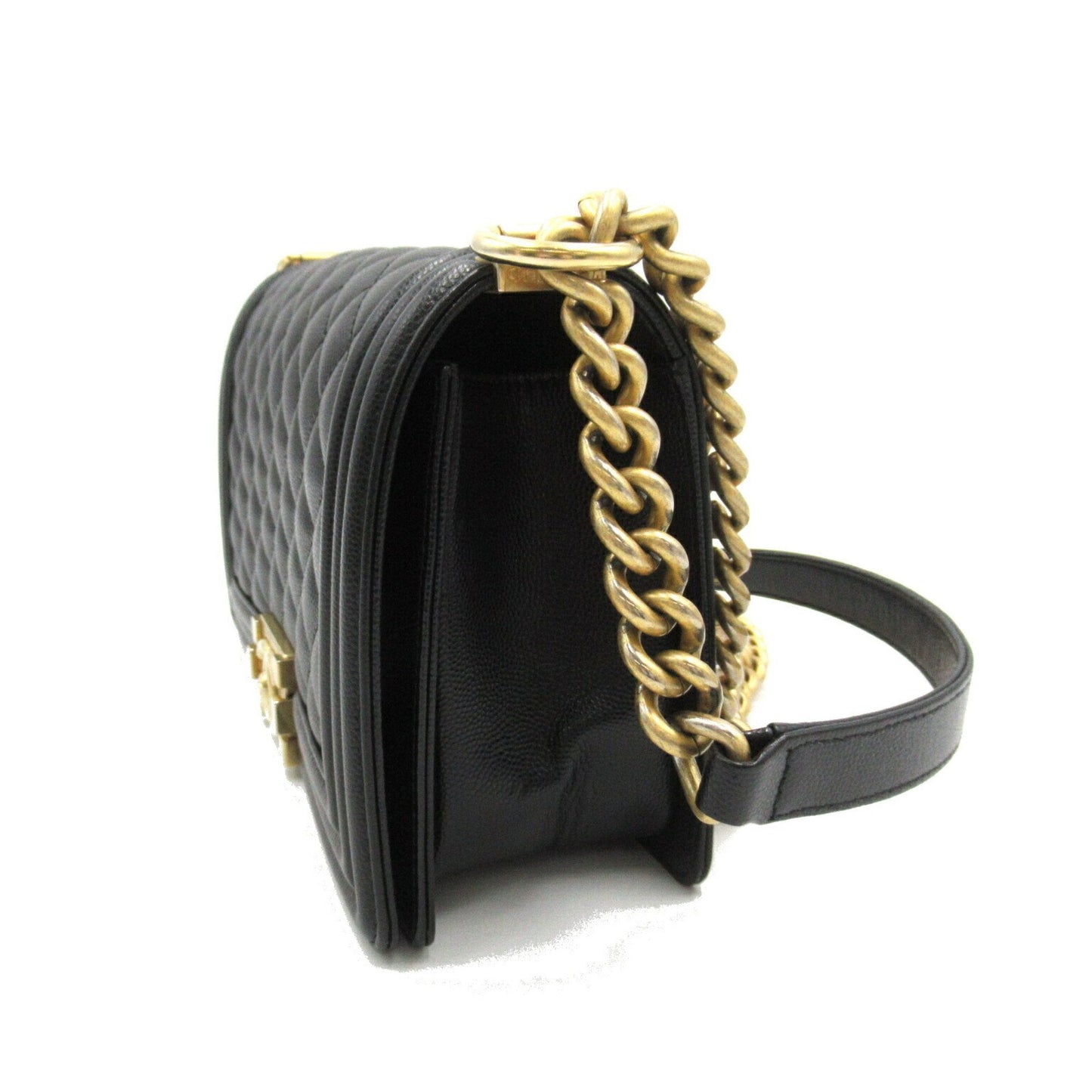 Chanel Boy Chanel Chain Shoulder 2way Bag Caviar Skin (Grained Calf) Women's Black