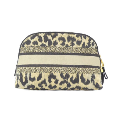 Christian Dior Beige Black Canvas Pouch