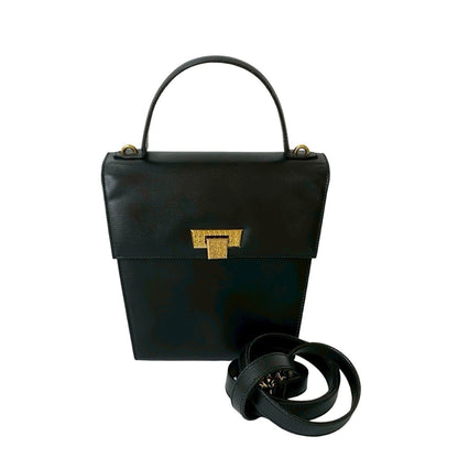 Christian Dior Black Leather Handbag Shoulder Bag Style 7