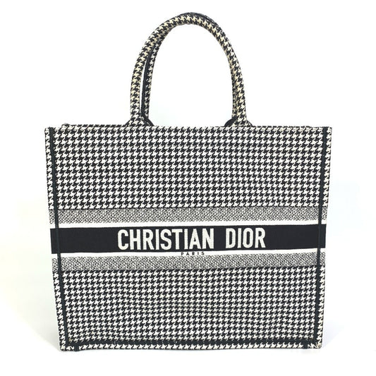 Christian Dior Black White Canvas Shoulder Bag Tote Bag
