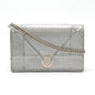 Christian Dior Silver Patent Leather Clutch Bag Pochette