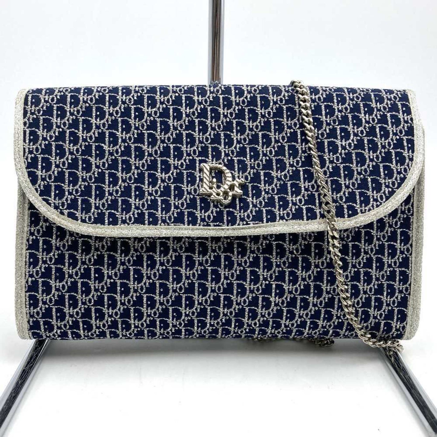 Christian Dior Navy Canvas Shoulder Bag Style 2