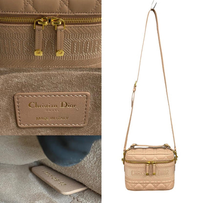 Christian Dior Pink Beige Leather Shoulder Bag