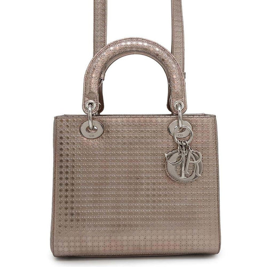 Christian Dior Metallic Pink Leather Handbag Shoulder Bag