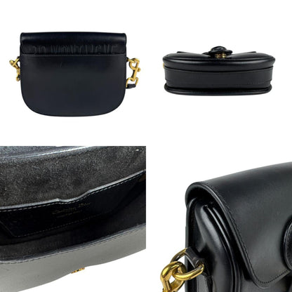 Christian Dior Black Leather Shoulder Bag Style 31