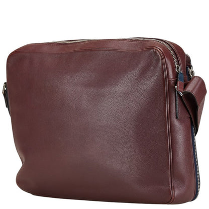 Christian Dior Navy Wine Leather Shoulder Bag