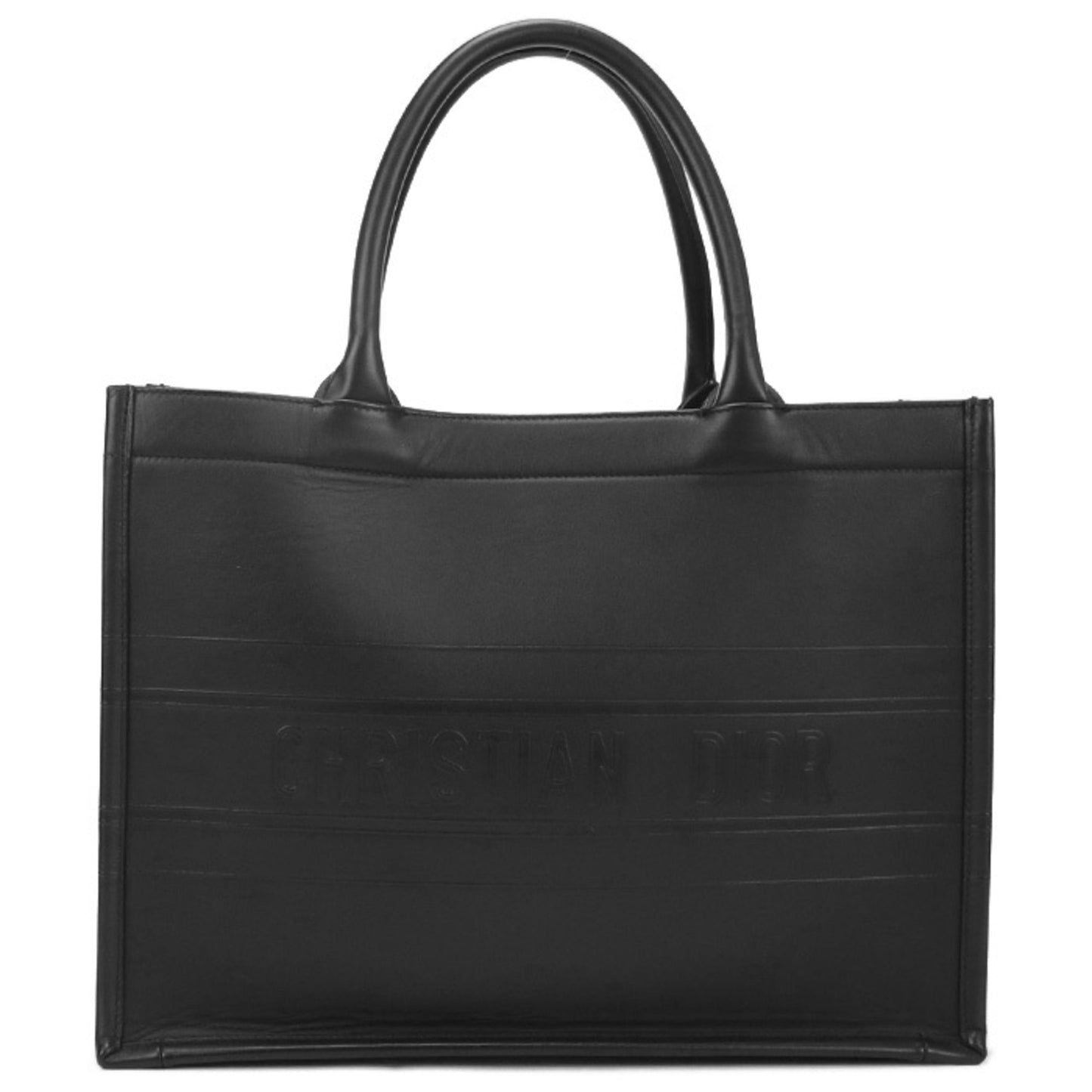 Christian Dior Black Leather Tote Bag Leather