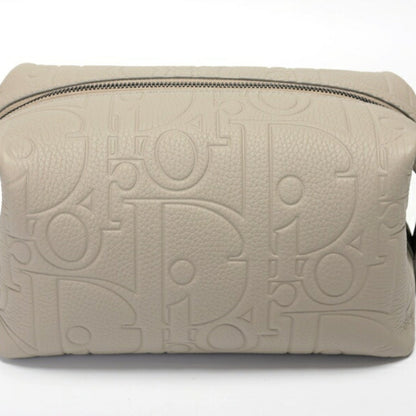 Christian Dior Gray Leather Pouch
