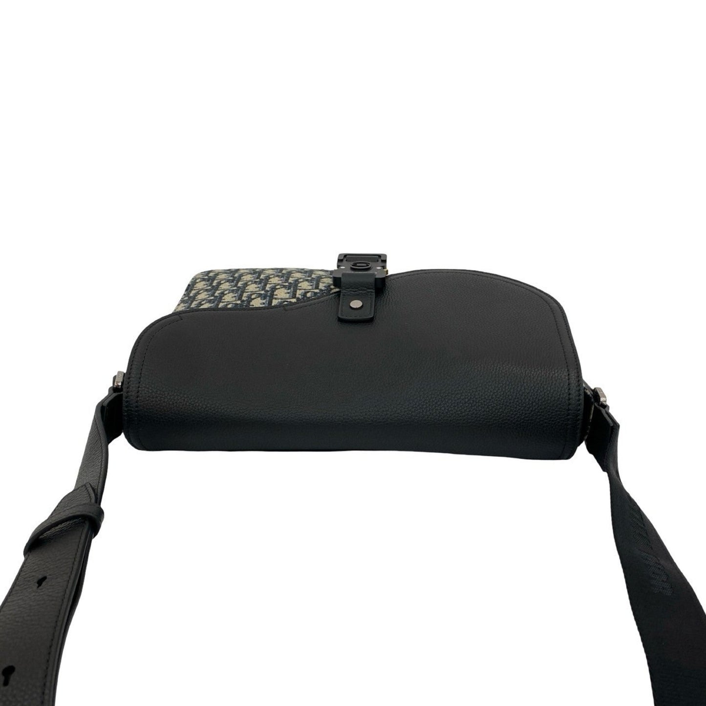 Christian Dior Black Canvas Leather Messenger Bag Shoulder Bag Leather