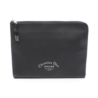 Christian Dior Black Leather Clutch Bag Leather