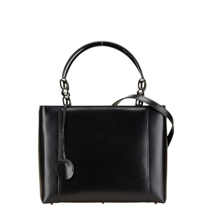 Christian Dior Black Leather Handbag Shoulder Bag Style 4